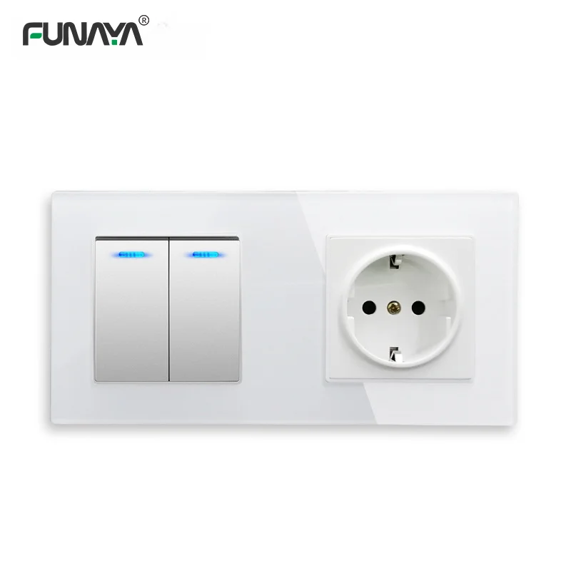 EU Wall Sockets 2 Gang Switch Rocker Tempered Glass Panel 1/2/3/4 Outlet 2 Way 16A Concealed 16A Socket 110v 220v Conceal Socket
EU Wall Sockets 2 Gang Switch Rocker Tempered Glass Panel 1/2/3/4 Outlet 2 Way 16A Concealed 16A Socket 110v 220v Conceal Socket