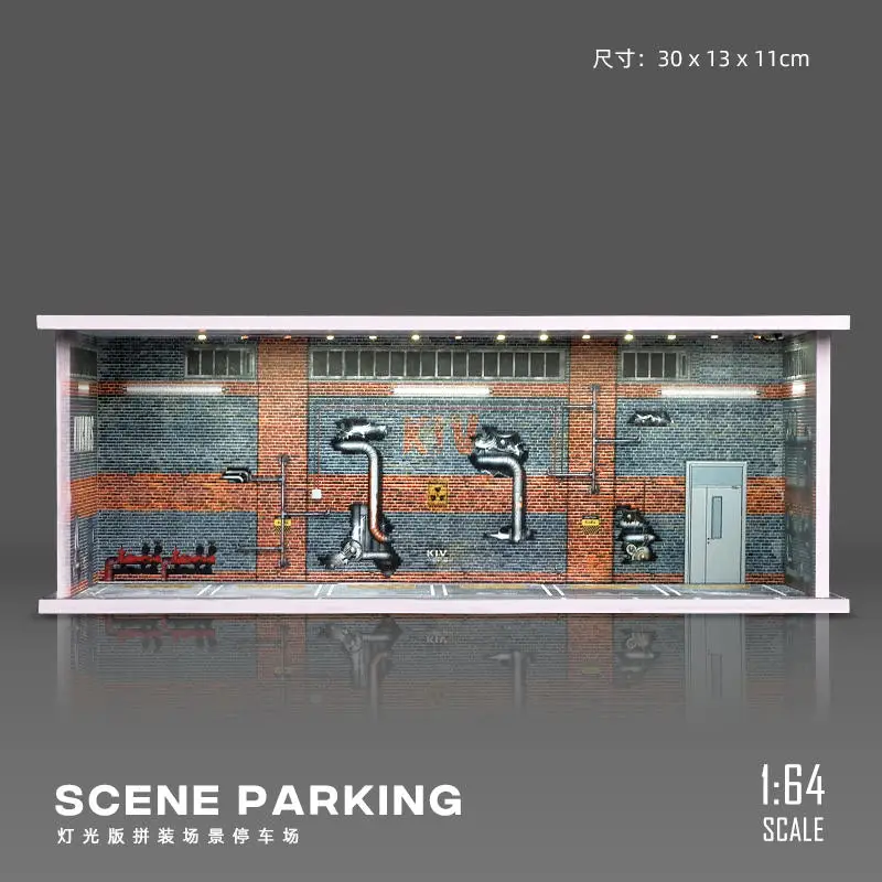 

Collector 1:64 Light Garage Scene Parking Lot Toy Car Model Storage Box Display Box Toys for Kids Car Model Replica Collection