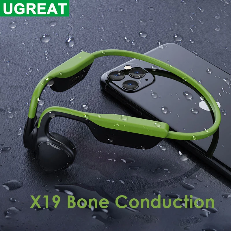 

X19 Bone Conduction Earphones TWS IPX4 Waterproof Wireless Bluetooth Headphones with Mic HIFI Headset Sport Earphone for Phone