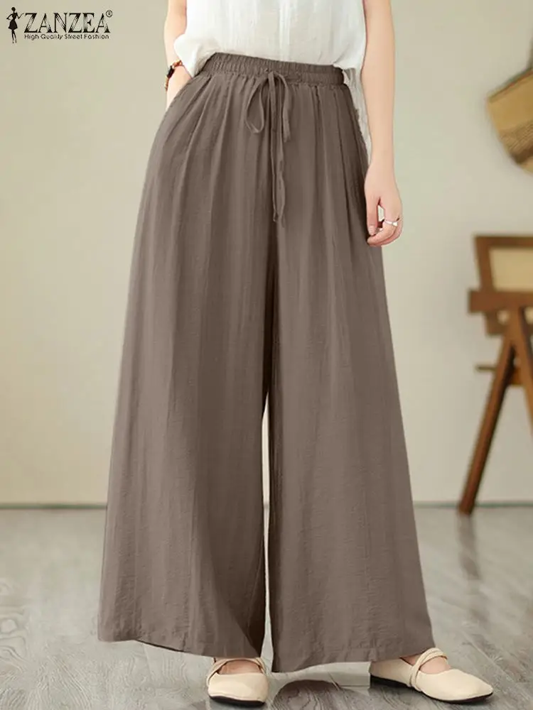 ZANZEA Autumn Fashion Wide Leg Trousers Woman Casual Street Pants Female Vintage Elastic Loose Pantalon Elegant Lace-Up Pant
ZANZEA Autumn Fashion Wide Leg Trousers Woman Casual Street Pants Female Vintage Elastic Loose Pantalon Elegant Lace-Up Pant