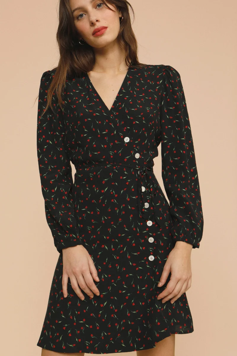 New French Spring/Summer Floral Print Front Fastening Wrap Style V-neck Long Sleeve Dress
New French Spring/Summer Floral Print Front Fastening Wrap Style V-neck Long Sleeve Dress