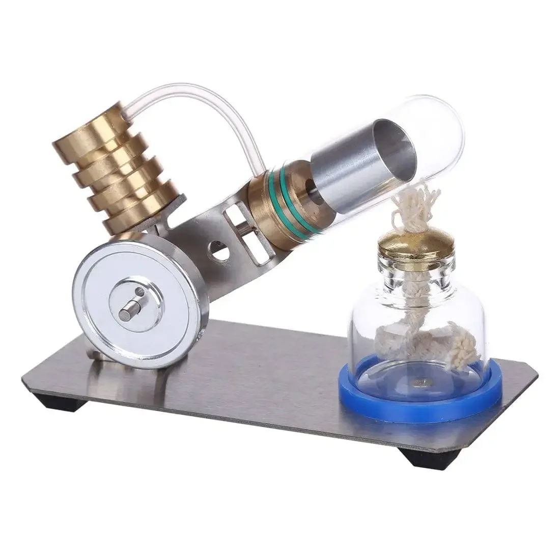 

V-shape Stirling Engine Kit Single Cylinder External Combustion Engine Model Science Physical Experiment Toy