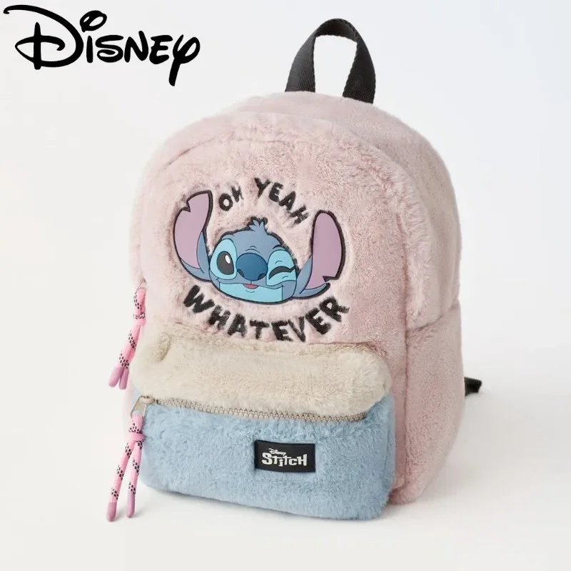 

Disney Stitch Plush Backpack Cute Anime Cartoon Modeling Schoolbags for Kindergarten Children Lilo & Stitch Cotton Backpacks