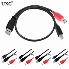 For Mobile Hard Disk Printer Y-type Data Cable Cord Double Head USB-B USB 2.0 Micro Mini 5pin Type-c External USB Power Supply