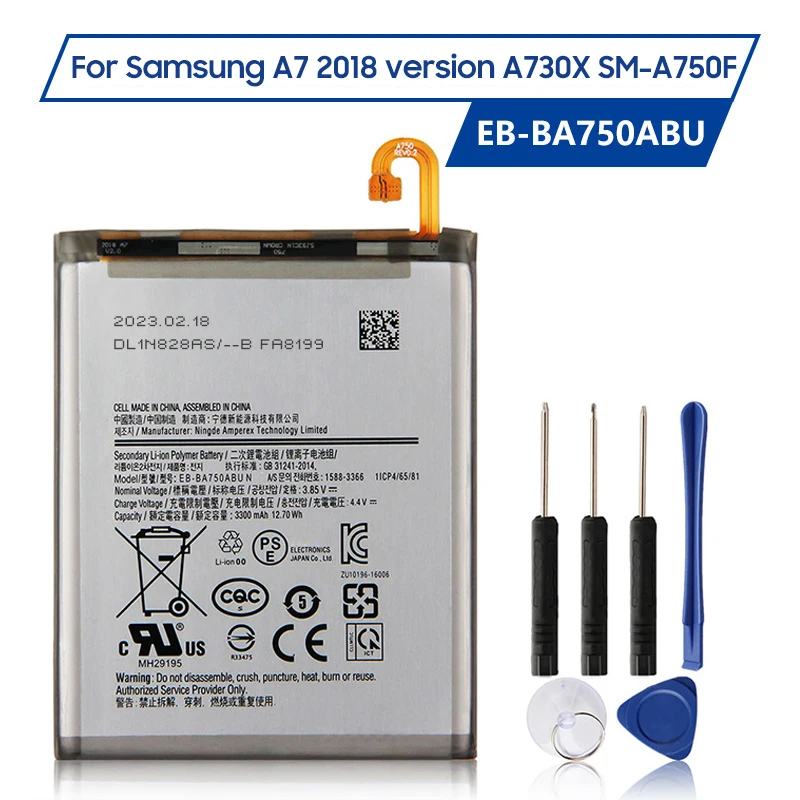 Запасная аккумуляторная батарея для Samsung Galaxy 2018 версии A7 Φ A730x EB-BA750ABU A10 3300 мАч
Запасная аккумуляторная батарея для Samsung Galaxy 2018 версии A7 Φ A730x EB-BA750ABU A10 3300 мАч