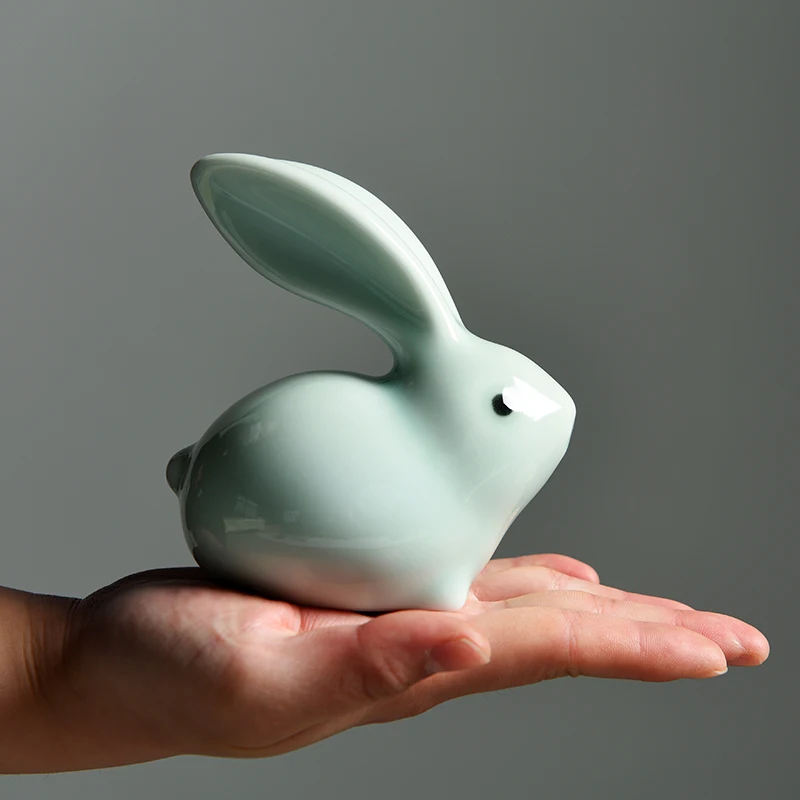 

Ceramic rabbit home decoration ornaments tea tea ceremony rabbit decoration accessories with boutique Zodiac rabbit ornaments