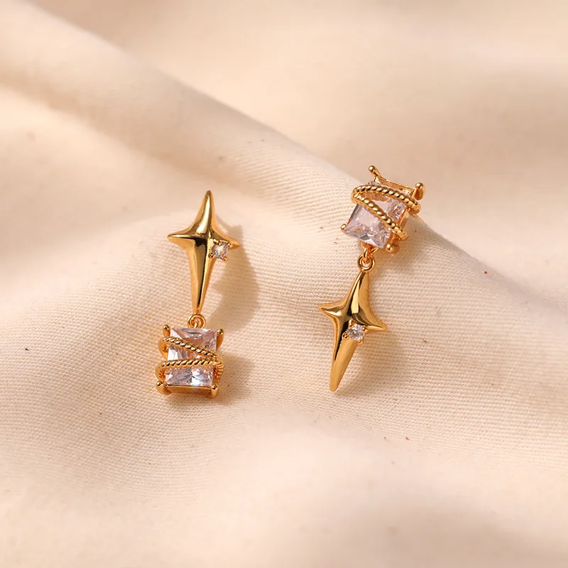 European INS Style Luxurious Square Zircon Earrings for Women Personalized Star Design Stainless Steel Earrings and Jewelry Gift
European INS Style Luxurious Square Zircon Earrings for Women Personalized Star Design Stainless Steel Earrings and Jewelry Gift