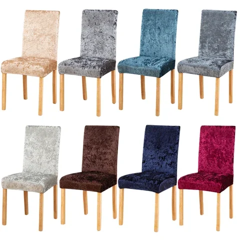 

Shiny Velvet Chair Covers Spandex Desk Seat Protector Slipcovers for Hotel Banquet Wedding Universal Size 1PC housse de chaise