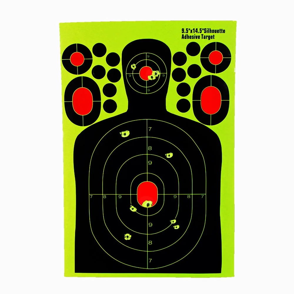 9.5*14.5Inch Half-length Humanoid Shooting Target Paper Fluorescent Sticker Hunting Training Target Paper Paper Splash Sticker
9.5*14.5Inch Half-length Humanoid Shooting Target Paper Fluorescent Sticker Hunting Training Target Paper Paper Splash Sticker