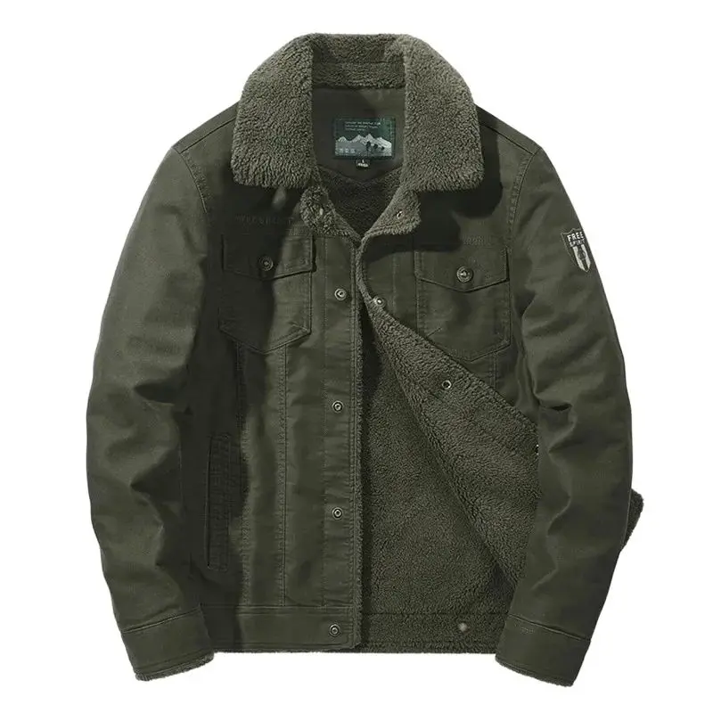 Oversize Military Fleece Cargo Jacket Mens Cotton Thicken Warm Windypoof Coat Casual Multiple Pockets Air Force Flight Jackets
Oversize Military Fleece Cargo Jacket Mens Cotton Thicken Warm Windypoof Coat Casual Multiple Pockets Air Force Flight Jackets