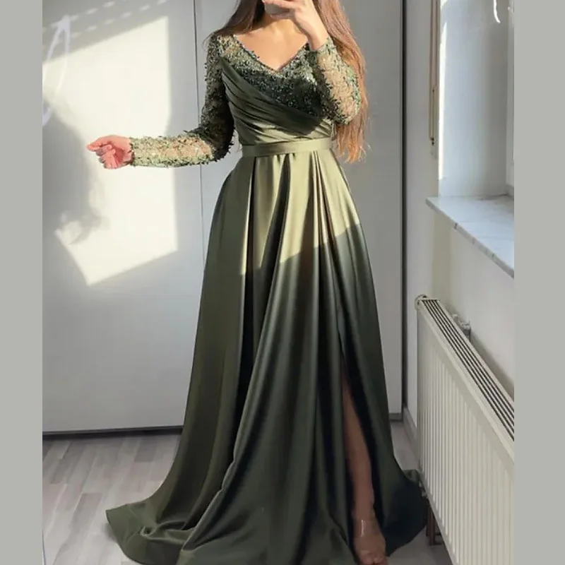 Elegant Long Sleeve Maxi Dress 2022 Autumn Women Sexy Off Shoulder Pleated Lace Patchwork Long Robe Evening Party Vestidos
Elegant Long Sleeve Maxi Dress 2022 Autumn Women Sexy Off Shoulder Pleated Lace Patchwork Long Robe Evening Party Vestidos