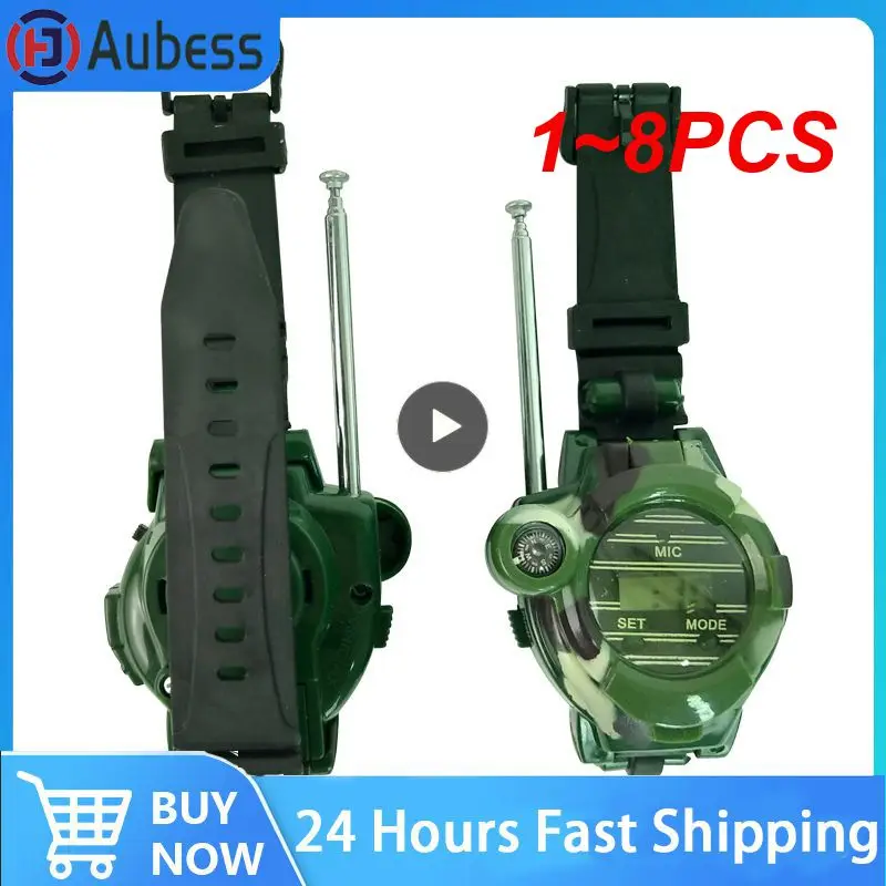 

1~8PCS NewWalkie Talkies Watches Toys for Kids 7 in 1 Camouflage 2 Way Radios Mini Walky Talky Interphone Clock Children Toy