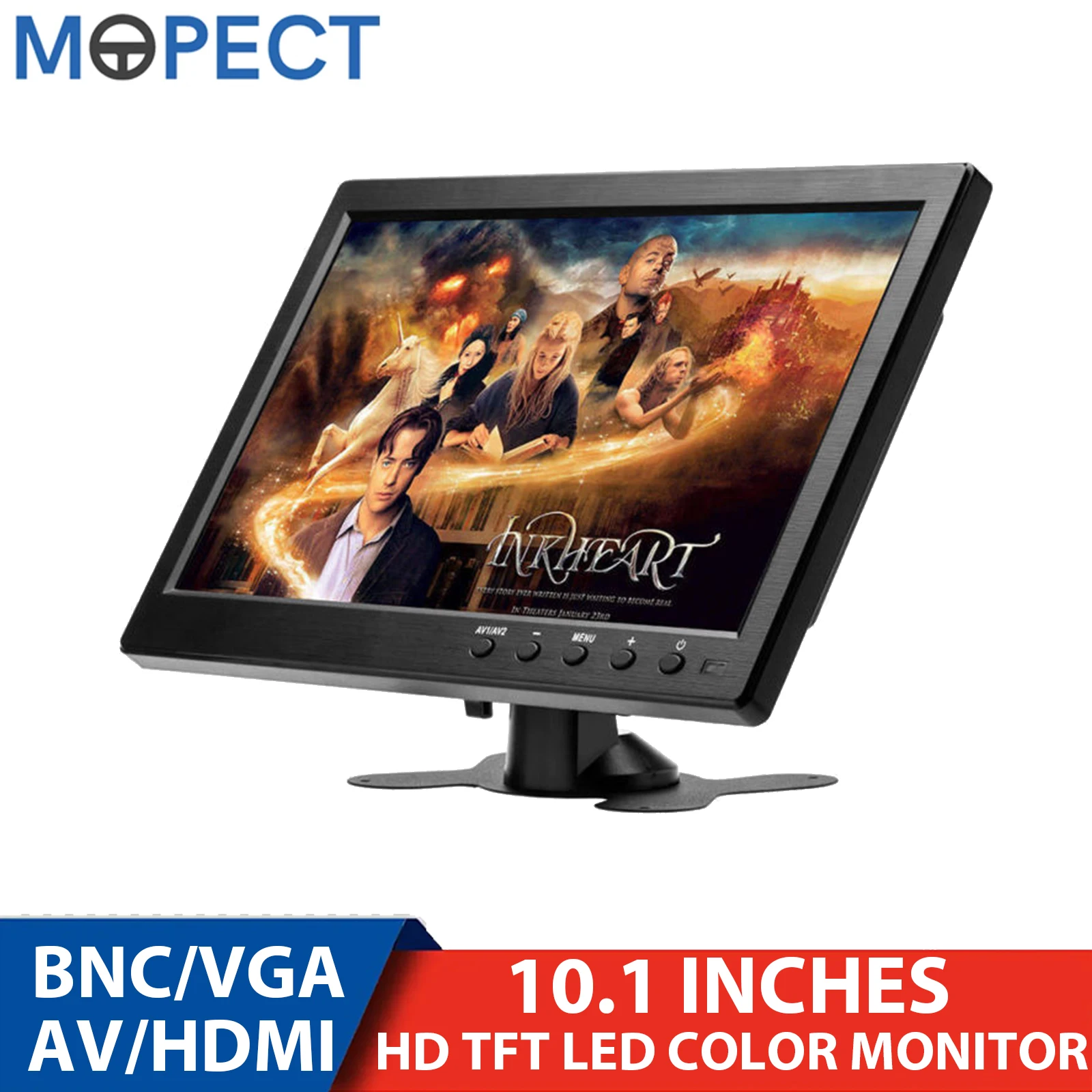 

Mopect 10.1 inch Portable Truck Monitor HD 1024*600 Screen TFT LCD Color Reversing Monitor BNC VGA AV HDMI Input For Truck Bus
