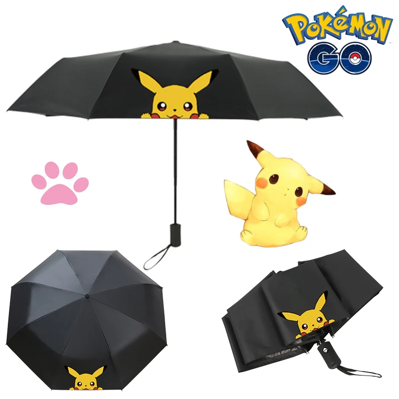 Фото Солнцезащитный Зонт Pokemon Pikachu мультяшный креативный милый автоматический зонт | Отзывы и видеообзор (1005004056340344)