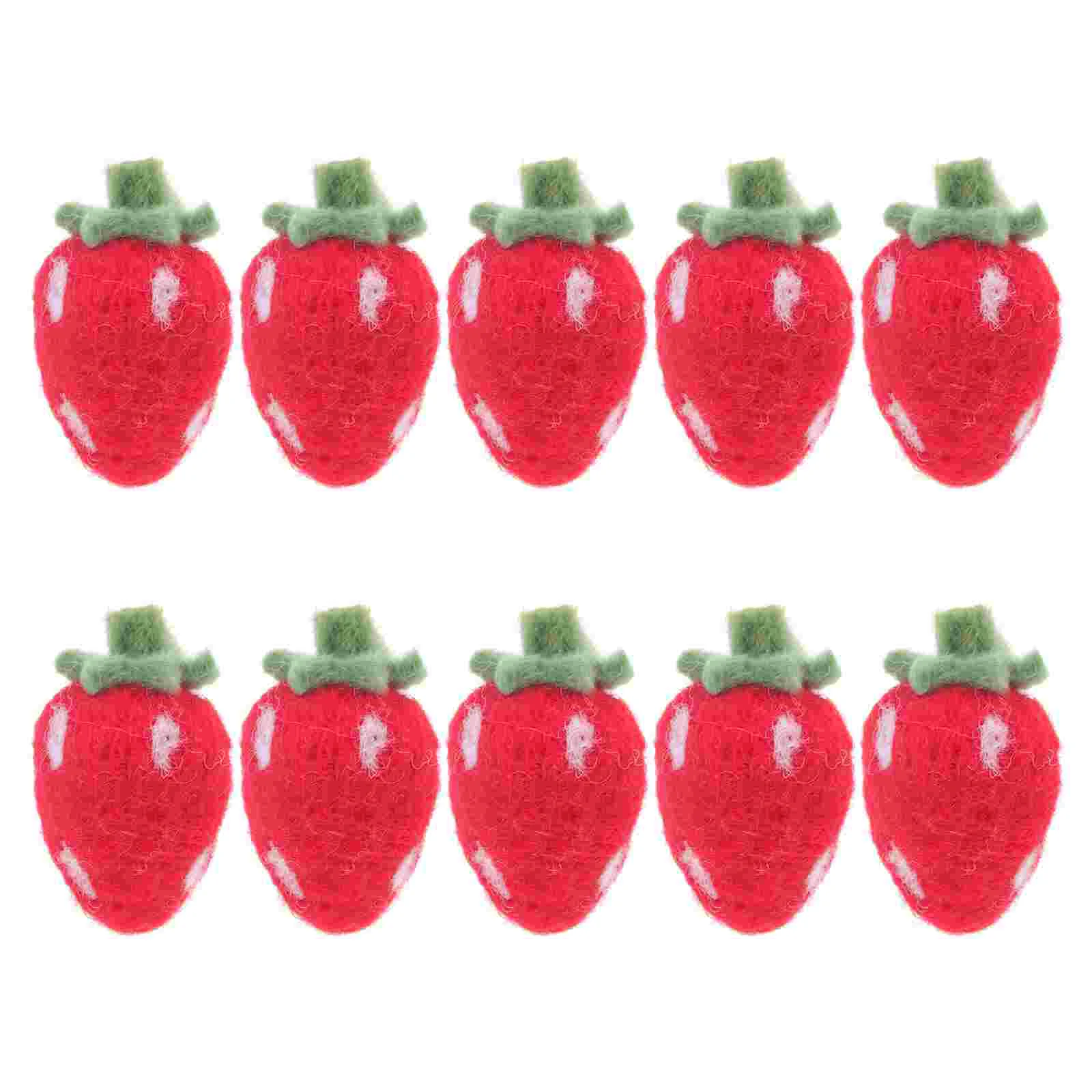 

Felt Strawberry Wool Felting Decor Crotcheting Set Craft Needle Kit Ornament Appliques Kits Fruit Home Mini Supplies Decoration