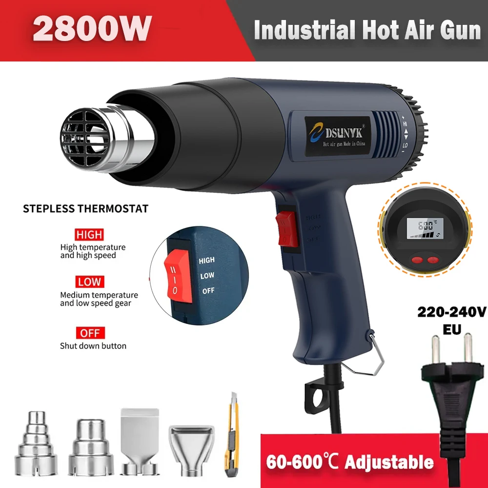 400W Cordless Heat Gun Handheld Electric Hot Air Gun Heat Shrink Wrapping  Overload Protection for Dewalt 20V Max Lithium Battery - AliExpress