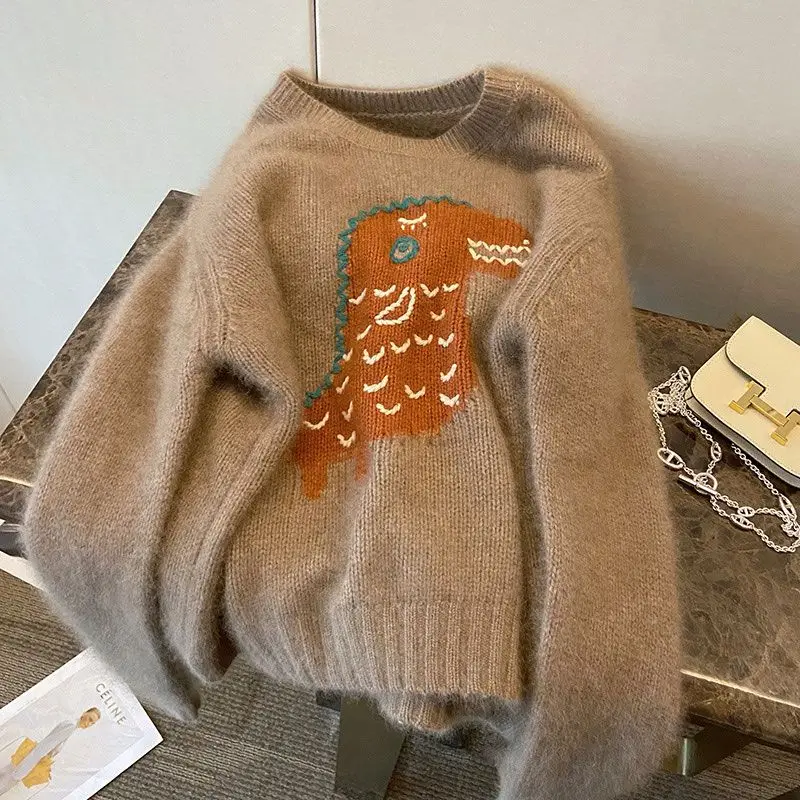 EBAIHUI Cute Jacquard Design Women's Sweater Fashion Lazy Style Ladies Knitwear Autumn and Winter New Loose Long Sleeve Pullover
EBAIHUI Cute Jacquard Design Women's Sweater Fashion Lazy Style Ladies Knitwear Autumn and Winter New Loose Long Sleeve Pullover