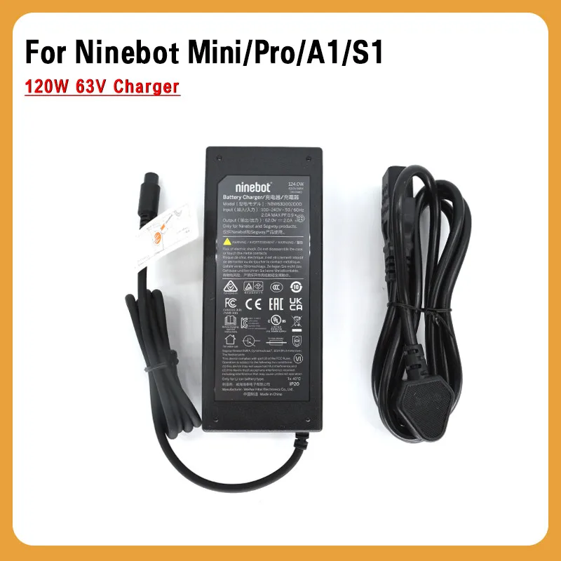 

Original Quick Charger for Ninebot Balanced Vehicle A1 S1 S2 120W 63V MiniPro Mini Skateboard Charger Accessories