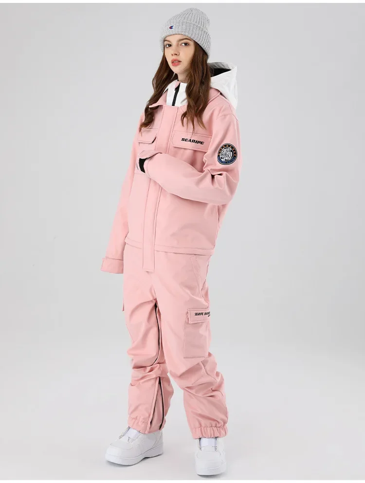 Unisex Hooded Skiing Snowboard Jumpsuit