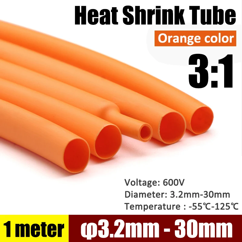 1M Dia 3.2/7.9/9.5/19.1/25.4/30mm Orange Heat Shrink Tube 3:1 Polyolefin Thermal Cable Sleeve Insulated Cable Wire Heatshrink
1M Dia 3.2/7.9/9.5/19.1/25.4/30mm Orange Heat Shrink Tube 3:1 Polyolefin Thermal Cable Sleeve Insulated Cable Wire Heatshrink