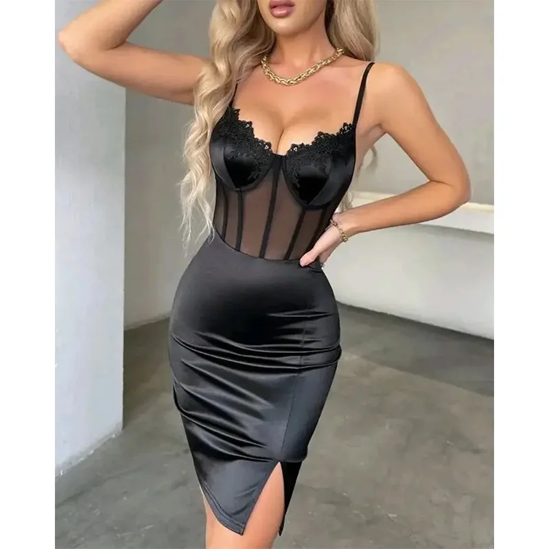 2022 Summer New Women's Clothing Solid Color Lace Sexy Deep V Short Skirt Dress Women
2022 Summer New Women's Clothing Solid Color Lace Sexy Deep V Short Skirt Dress Women