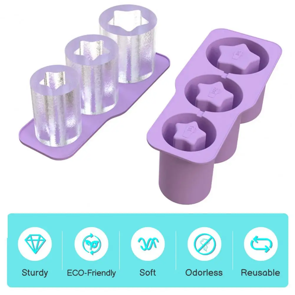 

Hollow Cylinder Ice Tray Silicone Ice Cube Tray with Lid for 20-40 Oz Cup Tumblers Unique Hollow for Cocktails for Drinks