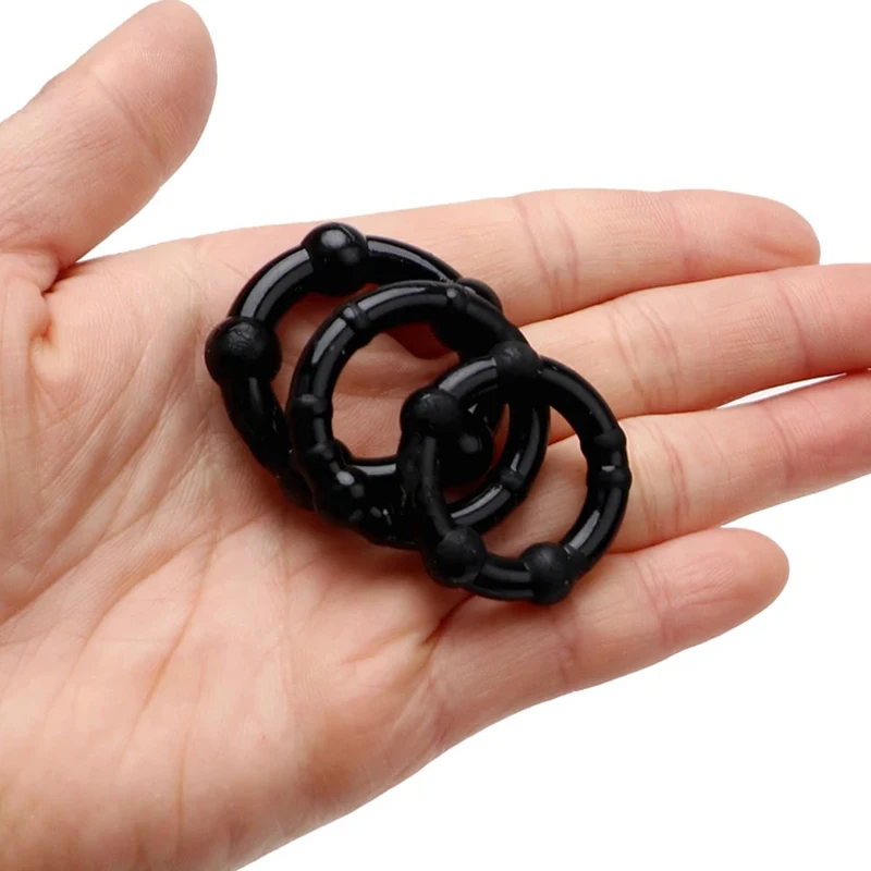 

TPE Penis Ring Reusable 3PCS/Set Delay Ejaculation Longer Erection Cockring Sex Toys For Men Lasting Cock Rings Adult Products