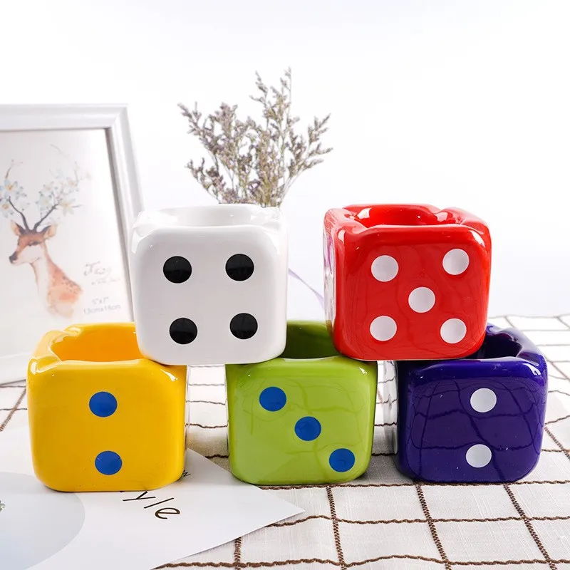 Ceramic cigarette dice Ashtray personality office Ashtray living room table decorations mini dice Ashtray portable ashtray
Ceramic cigarette dice Ashtray personality office Ashtray living room table decorations mini dice Ashtray portable ashtray