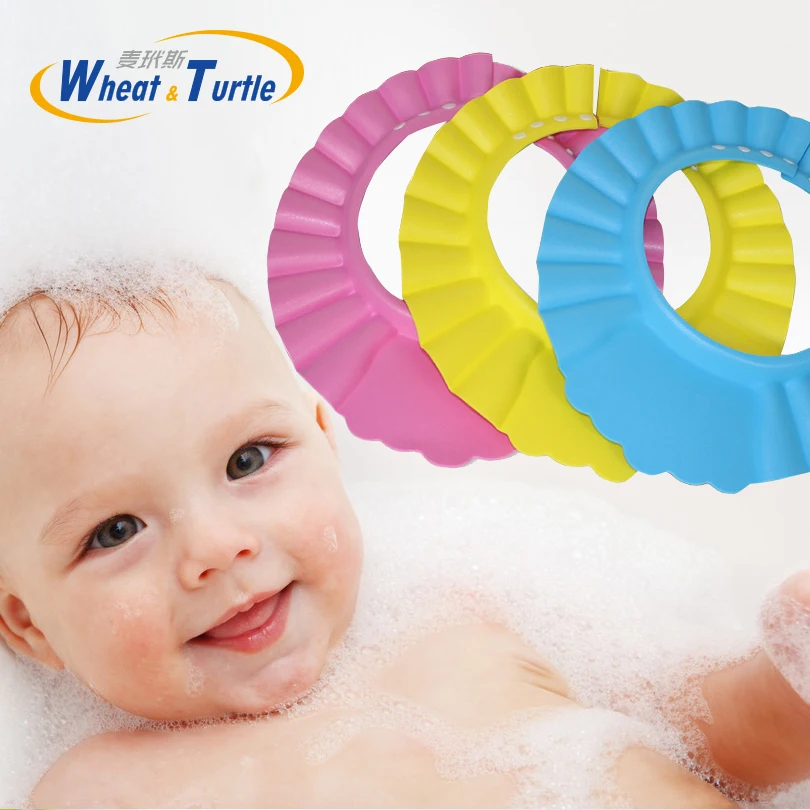 

2023 Hot Sale Baby Bath Cap Visor Hat Adjustable Shower Protect Eye Waterproof Shampoo Splashguard Hair Wash Shield for Inf