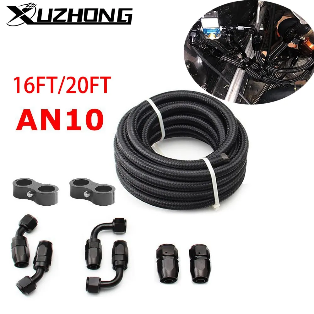 16FT/20FT 10AN AN10 Oil Fuel Fittings Hose End 0+45+90 Degree Oil Adaptor Kit Braided Oil Fuel Hose Line 5M 6M Black With Clamps
16FT/20FT 10AN AN10 Oil Fuel Fittings Hose End 0+45+90 Degree Oil Adaptor Kit Braided Oil Fuel Hose Line 5M 6M Black With Clamps