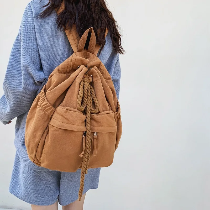 Ladies Canvas Vintage Girl Leisure Drawstring Book Bag Female Brown Laptop College Backpack Women Travel School Bag Fashion Cool
Ladies Canvas Vintage Girl Leisure Drawstring Book Bag Female Brown Laptop College Backpack Women Travel School Bag Fashion Cool