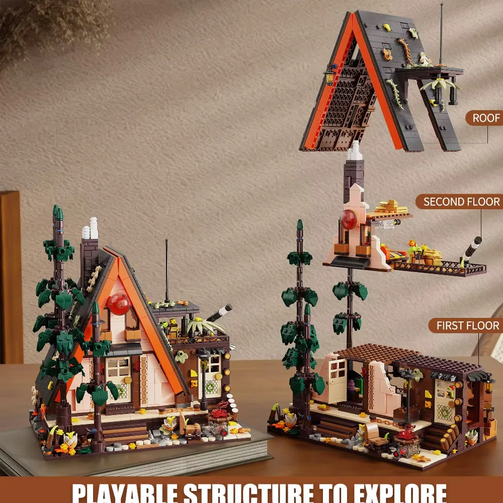 Creative IDEAS 1800PCS Triangle Wooden House Building Blocks Toys Model Log cabin Assemble Bricks Toy For Kid Desktop Gift Creative IDEAS 1800PCS Triangle Wooden House Building Blocks Toys Model Log cabin Assemble Bricks Toy For Kid Desktop Gift