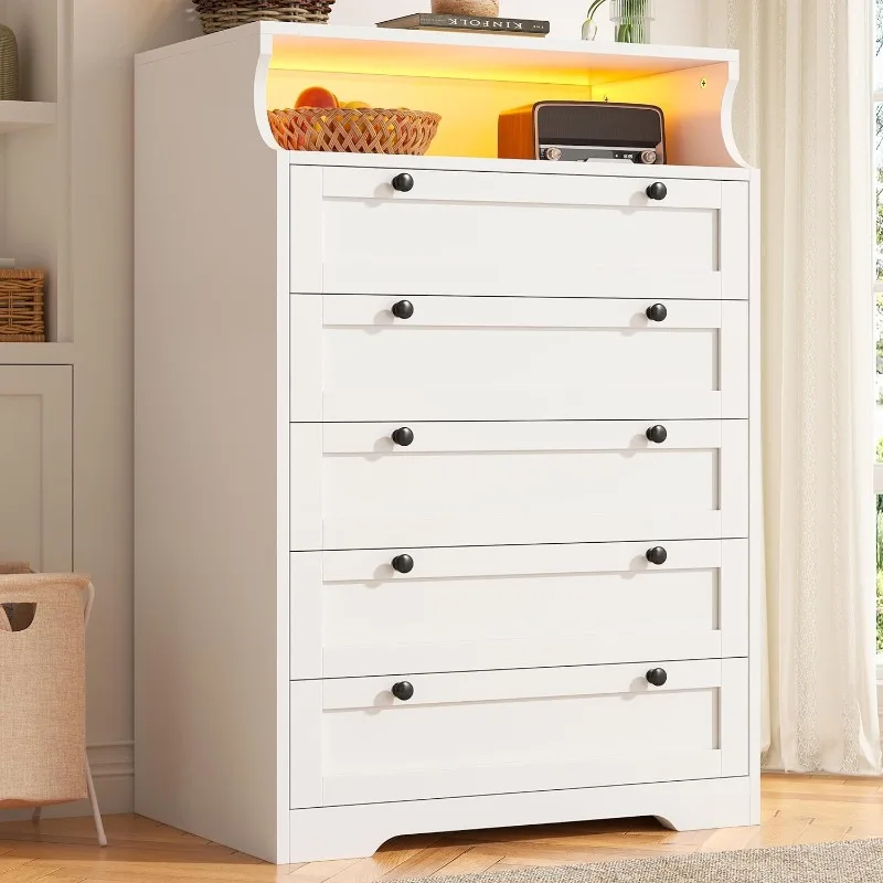 Dresser for Bedroom White Dresser with LED Tall Dresser with 5 Wood Drawers for Bedroom, Bedroom
Dresser for Bedroom White Dresser with LED Tall Dresser with 5 Wood Drawers for Bedroom, Bedroom