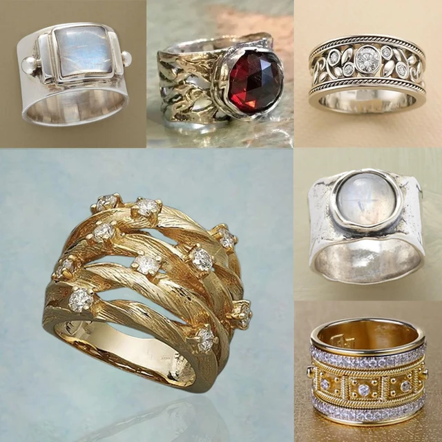 Bague en argent thaïlandais vintage pour femme, large et fine, pierre de lune, ligne de mode, bijoux créatifs, accessoires, document de luxe 1