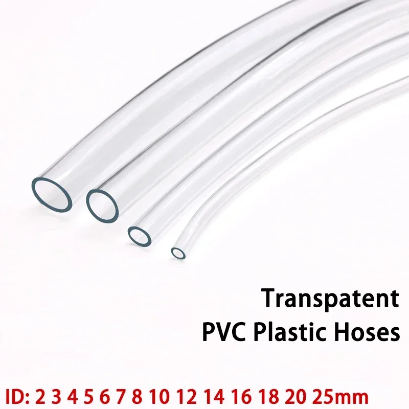 

1M/3M Transparent PVC Plastic Hoses High Quality Water Pump Tube 2 3 4 5 6 8 10 12 14 16 18 20 25mm Inner Diameter