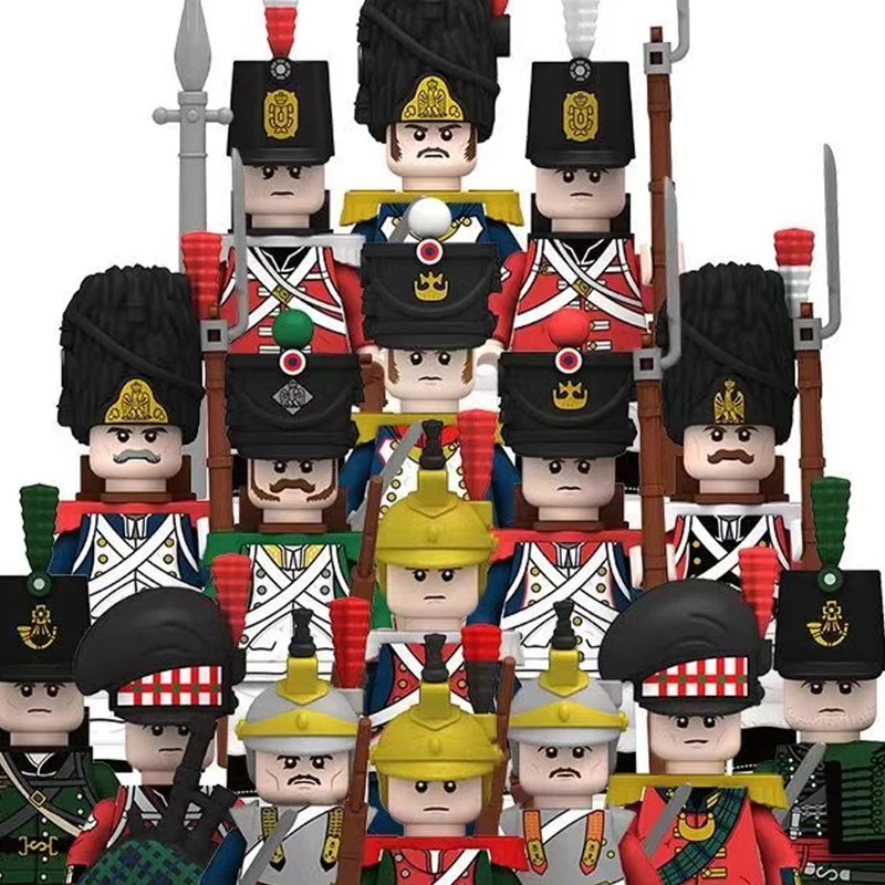 

Military WW2 German Zombie Figures Building Blocks Napoleonic Army Soldiers British Russian French Infantry Weapons Bricks Toys