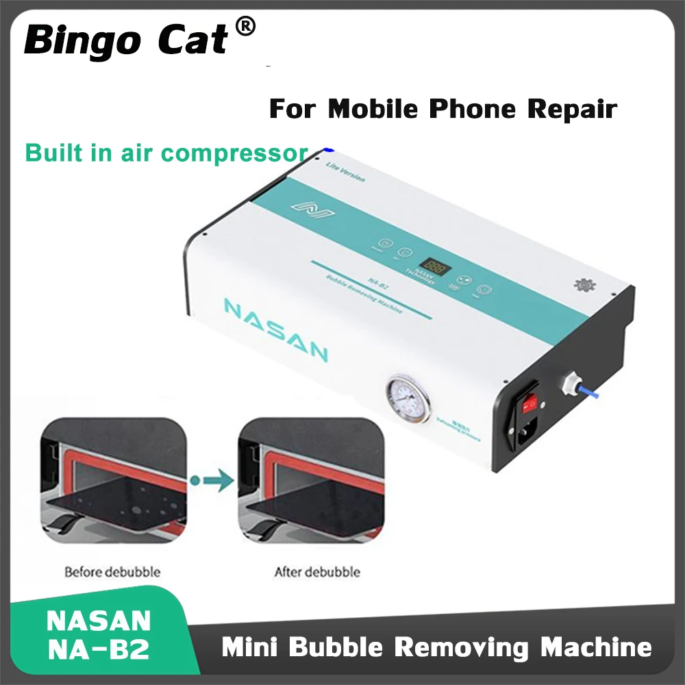 NASAN NA-B2 Mini Bubble Remover Machine LCD Screen OCA Autoclave Debubbler for Phone Flat Curved Refurbish Repair Tool
NASAN NA-B2 Mini Bubble Remover Machine LCD Screen OCA Autoclave Debubbler for Phone Flat Curved Refurbish Repair Tool