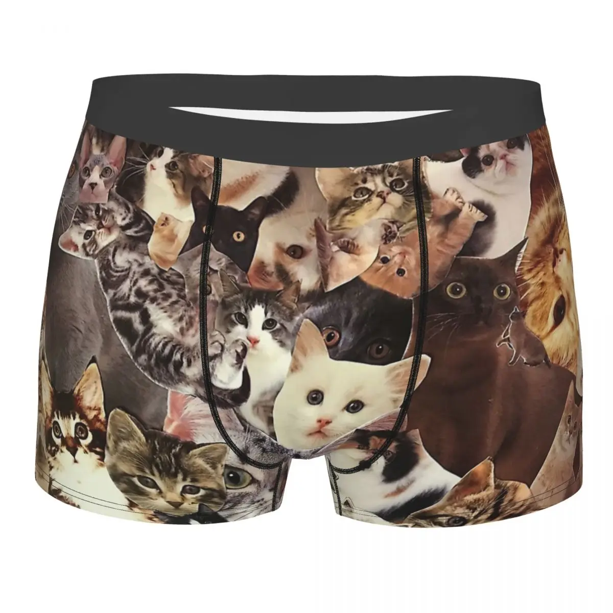 

Cat Collage Cat Cute Kawaii Animal Aniamls Underpants Breathbale Panties Men's Underwear Sexy Shorts Boxer Briefs