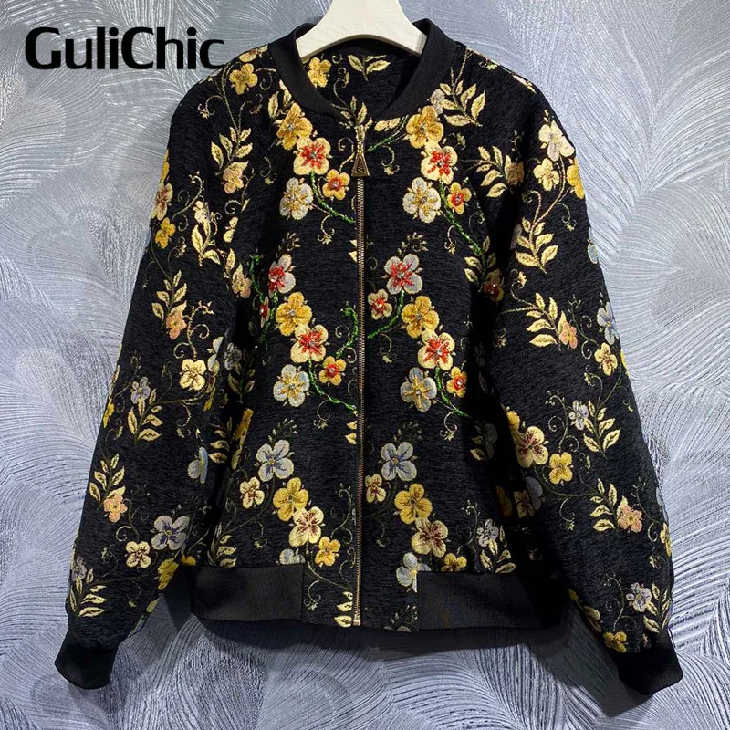 10.12 GuliChic Women Runway Fashin Stand Collar Long Sleeve Flower Diamonds Beading Decoration Zipper Jacket
10.12 GuliChic Women Runway Fashin Stand Collar Long Sleeve Flower Diamonds Beading Decoration Zipper Jacket