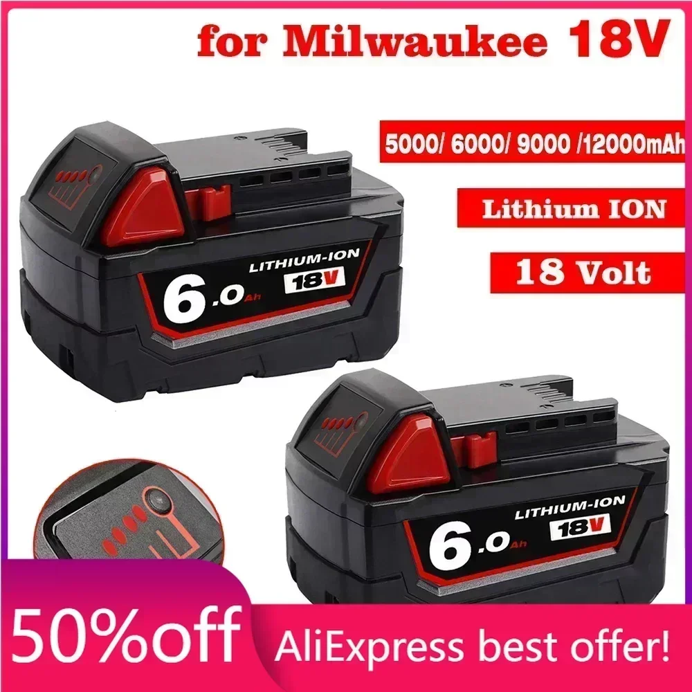 Original 18V 6.0Ah Replacement Lithium Ion Battery For Milwaukee M18 Power Tool Batteries 48-11-1815 48-11-1850 48-11-1860 Z50
Original 18V 6.0Ah Replacement Lithium Ion Battery For Milwaukee M18 Power Tool Batteries 48-11-1815 48-11-1850 48-11-1860 Z50
