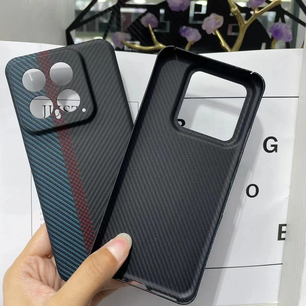 

Suitable for Xiaomi Mi 14 Kevlar 600D mobile phone case Xiaomi Mi 14 Pro aramid fiber protective cover carbon fiber back cover