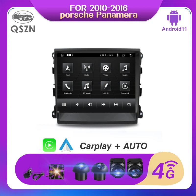 

QSZN 8.4'' Car Radio For Porsche Panamera 2010-2016 6+128G Navigation 4G GPS Carplay Auto Android 10 Head Unit PCM 3.1 PCM 4.1