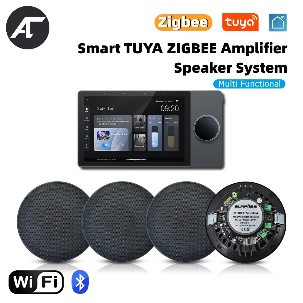 TUYA WiFi Smart Wall Amplifier Home Theater Sound System Bluetooth HiFi Stereo Build-in Class D Amp Ceiling Speakers for Hotel
TUYA WiFi Smart Wall Amplifier Home Theater Sound System Bluetooth HiFi Stereo Build-in Class D Amp Ceiling Speakers for Hotel