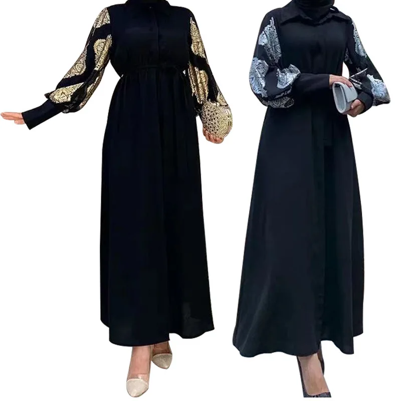 

Модное женское платье в мусульманском стиле, Элегантное повседневное платье в стиле Среднего Востока с завышенной талией