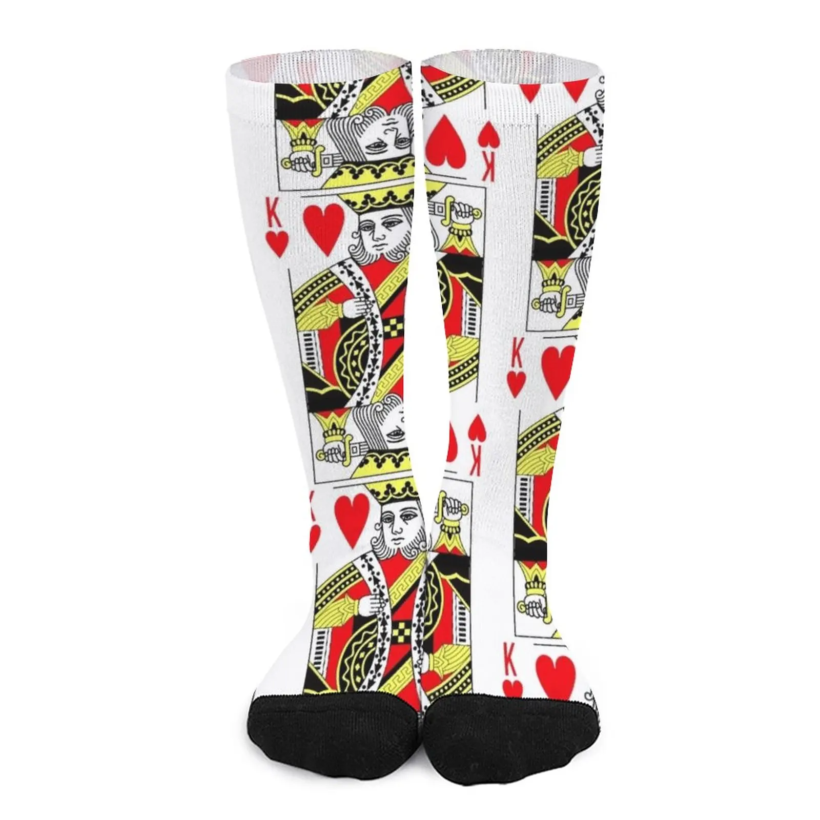 

King of Hearts Classic Card Deck Casino Poker K Hearts Socks Antiskid soccer socks winter socks