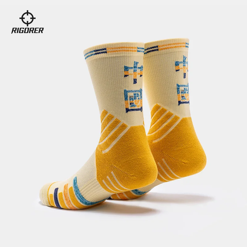 

Баскетбольные носки RIGORER для мужчин и женщин, носки средней длины, спортивные носки, носки для бега и тренировок, носки с толстой подошвой Z121440343