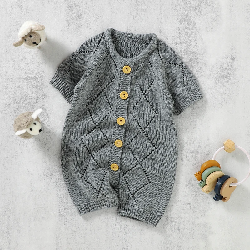 Summer Baby Romper Knit Short Sleeve Newborn Kid Jumpsuit Outfit Fashion Hollow Out Toddler Girl Boy Clothing 0-18M Solid Onesie
Summer Baby Romper Knit Short Sleeve Newborn Kid Jumpsuit Outfit Fashion Hollow Out Toddler Girl Boy Clothing 0-18M Solid Onesie