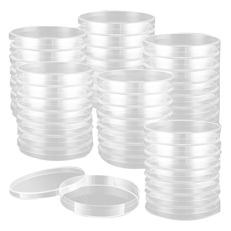 

200 Pack 90Mm Dia X 15Mm Deep Clear Thick Petri Dishes Science Dish Lab Cell Culture Dishes With Lids