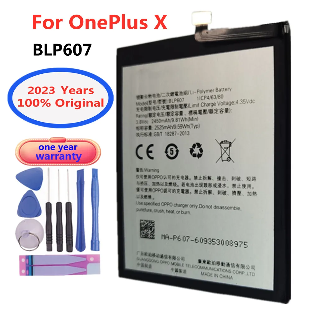 

2023 100% Original Replacement BLP607 BLP 607 For OnePlus X E1001 Smart Phone 3.8V 2450mAh Phone Battery Rechargeable Battery