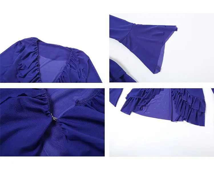 Korean Blouse Women's Clothing V-neck Long Sleeve Tunic Shirts Camisas De Mujer Heavy Ruffles Spring Summer Gauze Blouses Tops Korean Blouse Women's Clothing V-neck Long Sleeve Tunic Shirts Camisas De Mujer Heavy Ruffles Spring Summer Gauze Blouses Tops